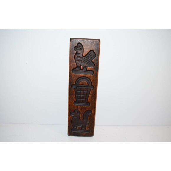 Vtg Primitive Hand Carved Wood Dutch Butter Candy Cookie Mold Springerle - Picture 9 of 9